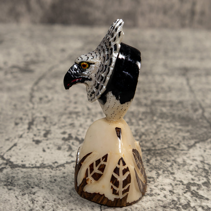 Harpy Eagle On Pedestal Tagua Carving