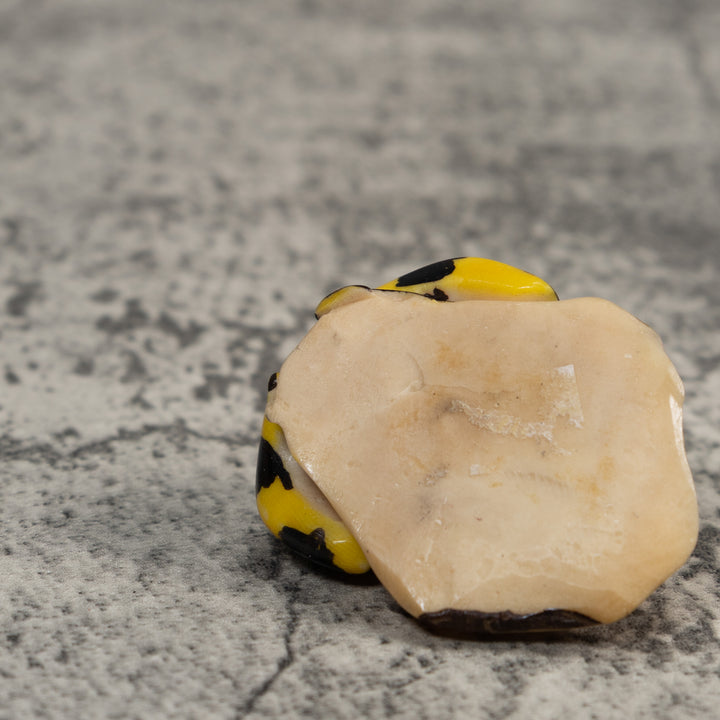 Black Gold And Yellow Poison Dart Frog Tagua Carving
