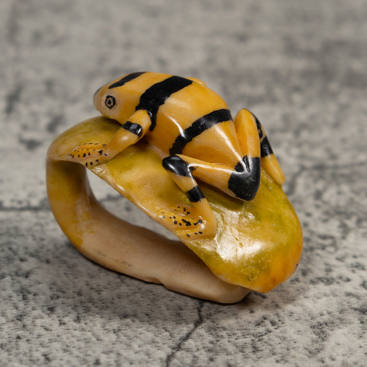 Vintage Golden Frog Tagua Carving