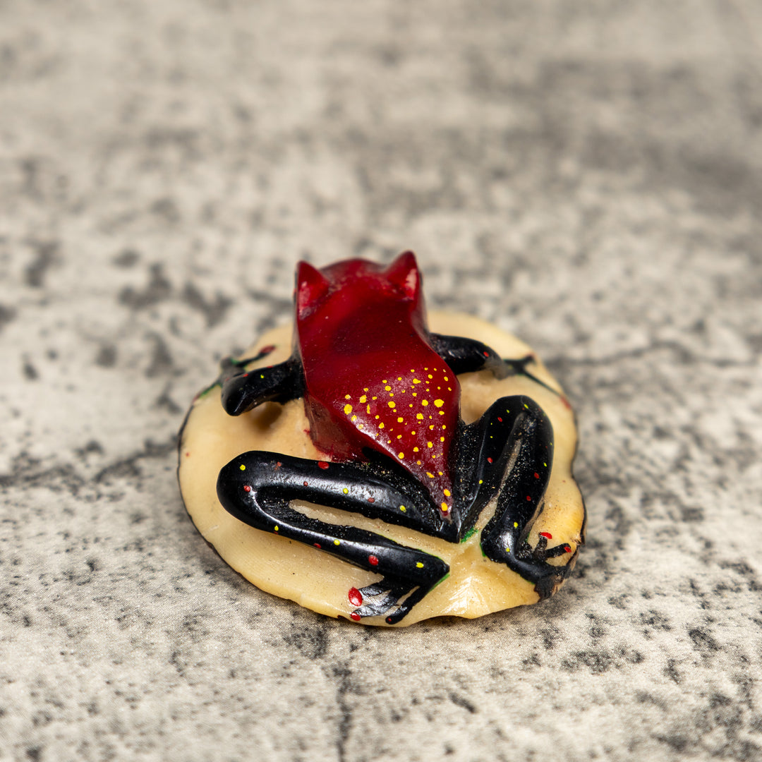 Black And Red Poison Dart Frog Tagua Carving