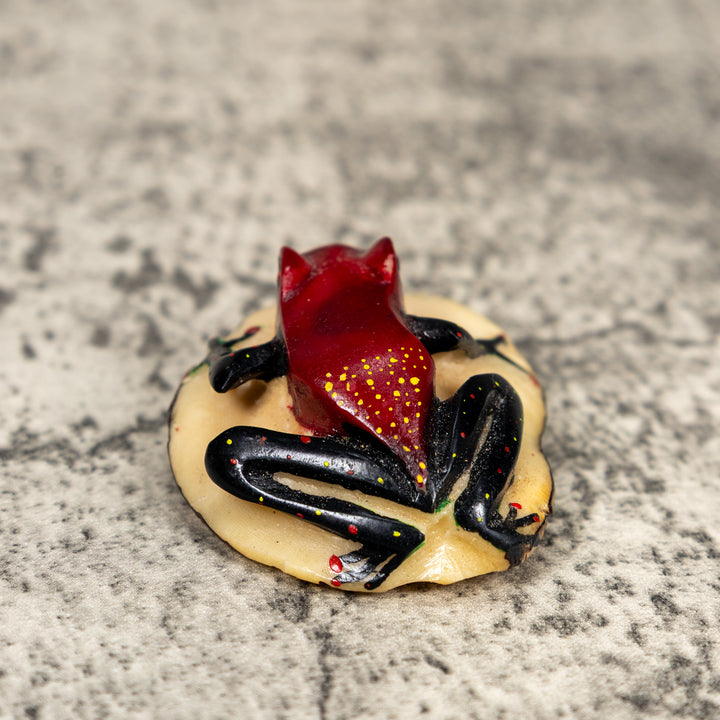 Black And Red Poison Dart Frog Tagua Carving