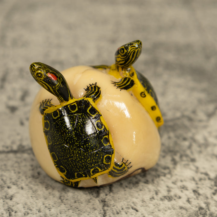 Double (2) Tortoise Turtle Tagua Carving