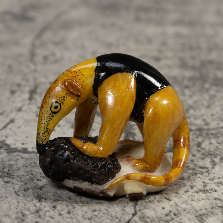 Anteater With Termite Nest Tagua Carving