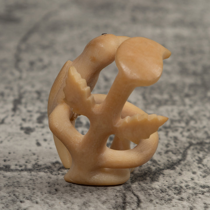 Vintage White Toucan Parrot Bird Tagua Carving