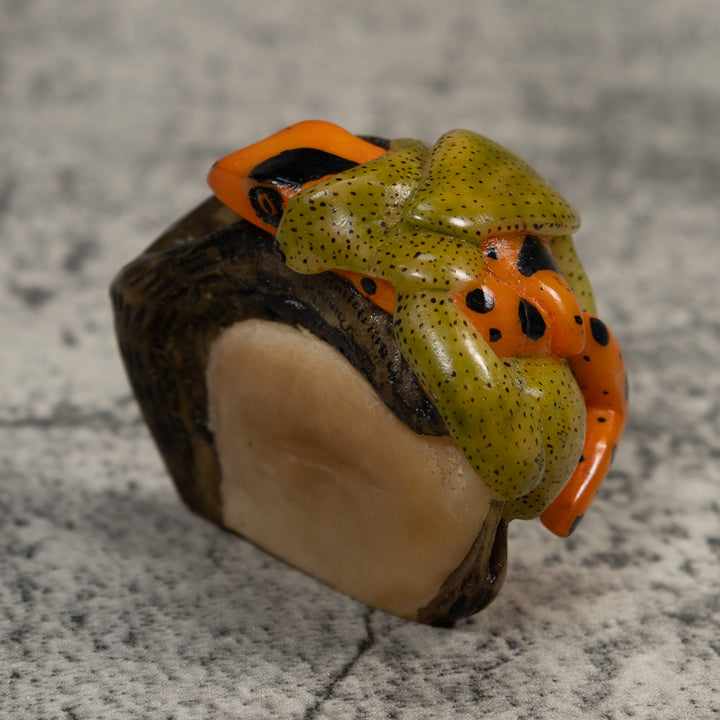 Gold And Black Poison Dart Frog Tagua Carving