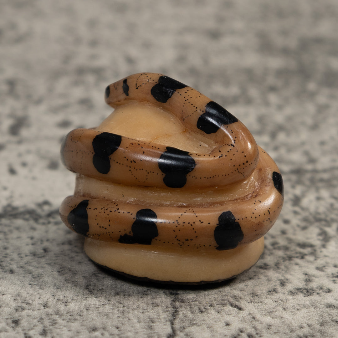 Vintage Black And Tan Snake Tagua Carving