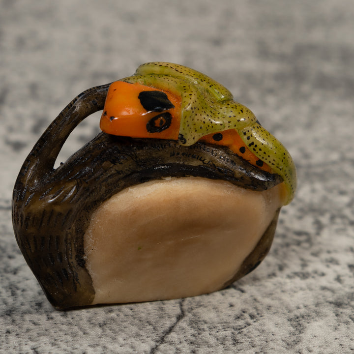 Gold And Black Poison Dart Frog Tagua Carving