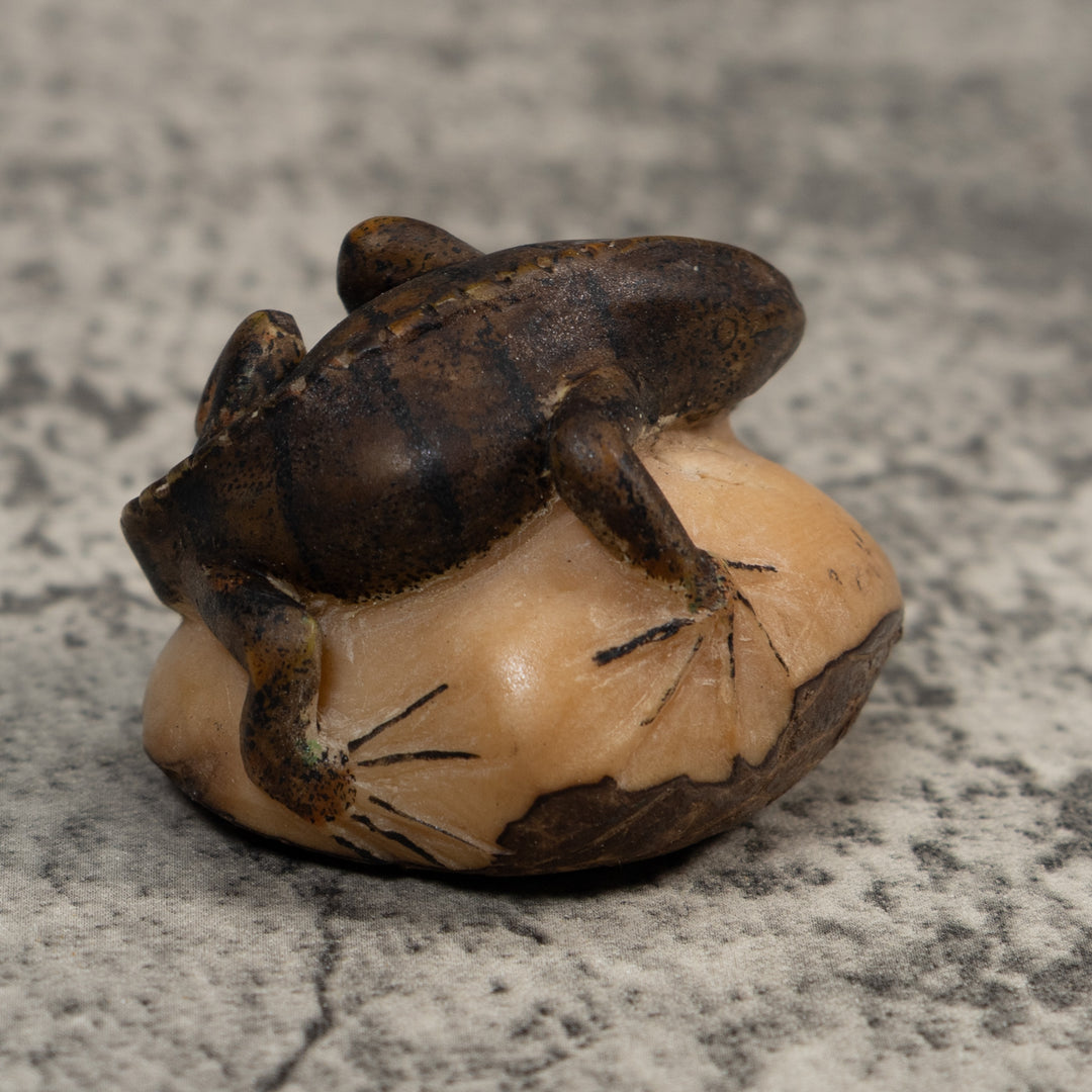 Vintage Green Iguana Lizard Tagua Carving