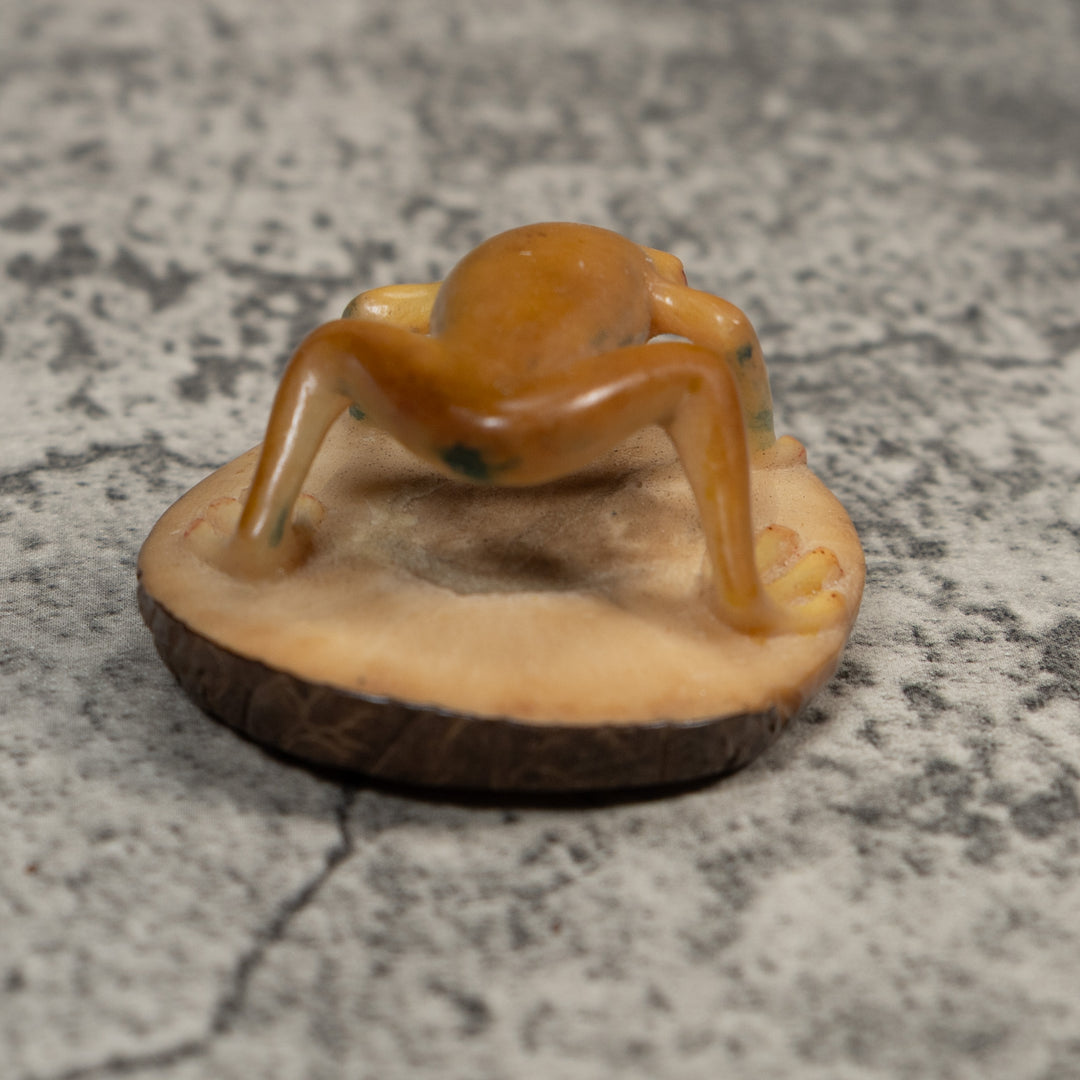 Vintage Gold Frog Tagua Carving