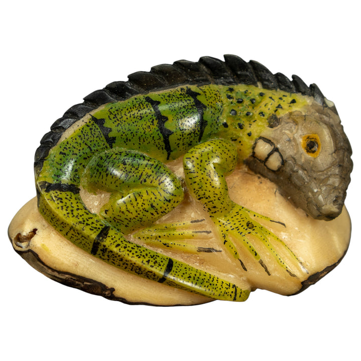 Green Iguana Lizard Tagua Carving