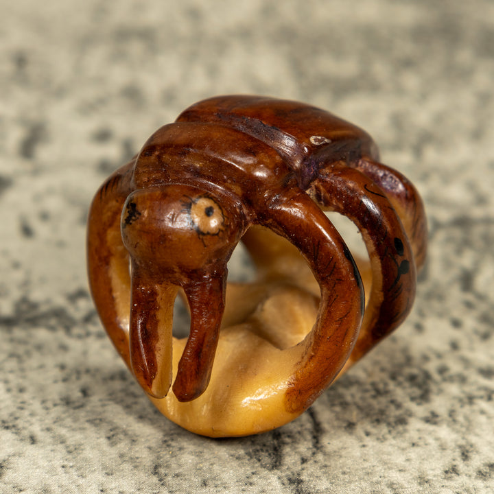 Vintage Brown Ant Insect Tagua Carving