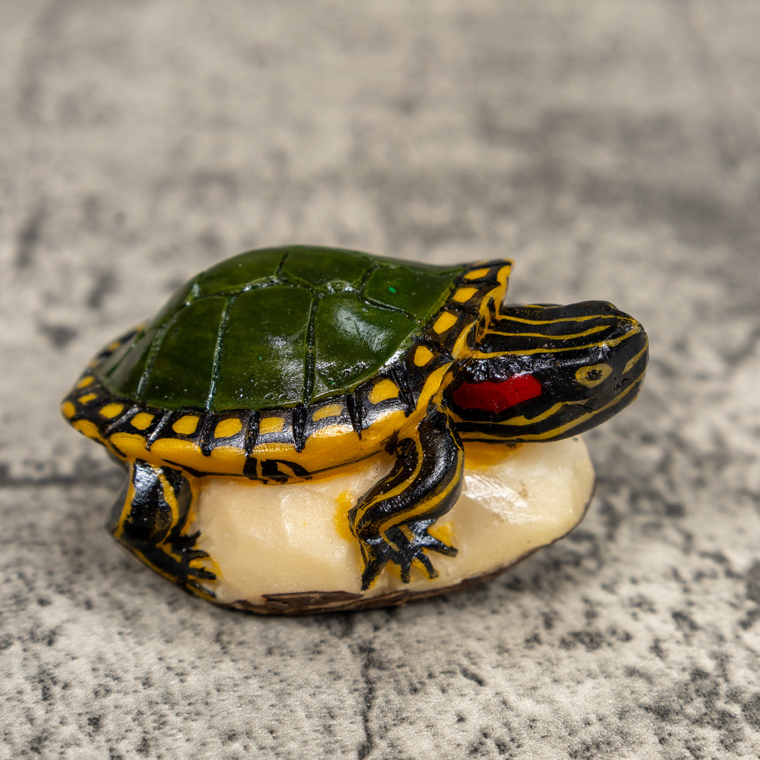 Green Yellow Tortoise Turtle Tagua Carving