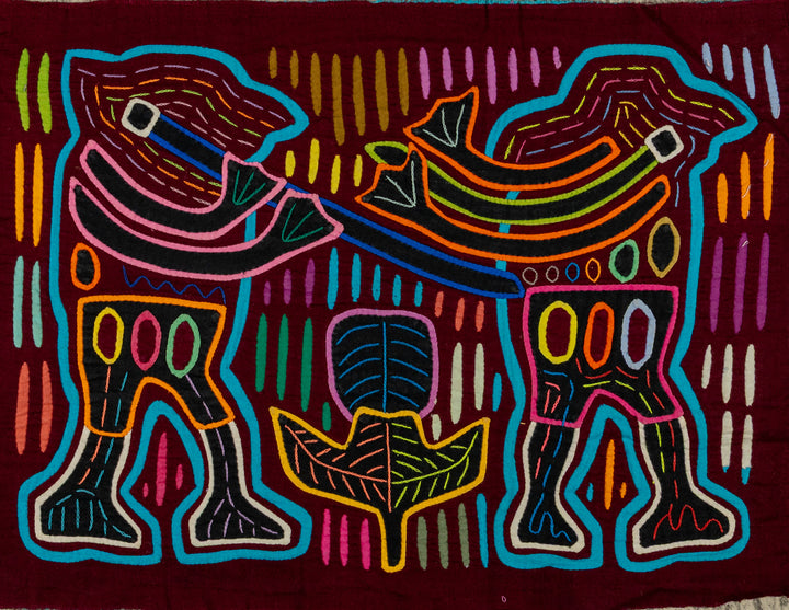 Maroon And Turquoise Playing The Flute Mola