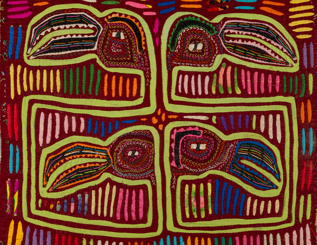 Vintage Talking Four Toucan Bird Mola