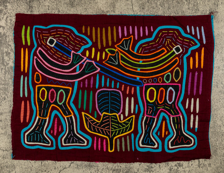 Maroon And Turquoise Playing The Flute Mola