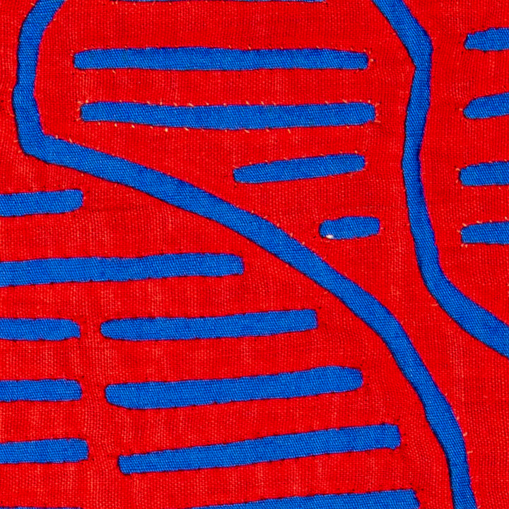 Vintage Red And Blue Who Me Optical Illusion Mola