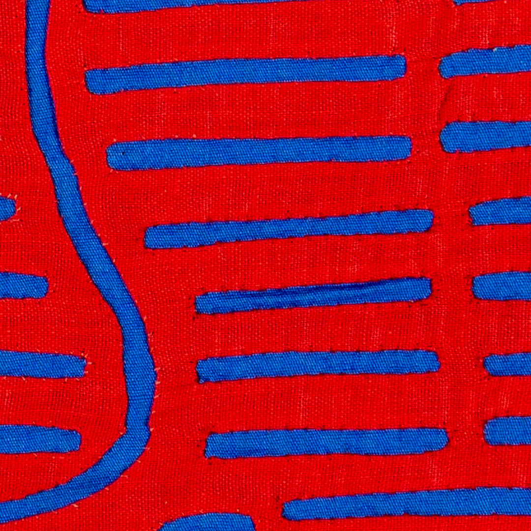 Vintage Red And Blue Who Me Optical Illusion Mola