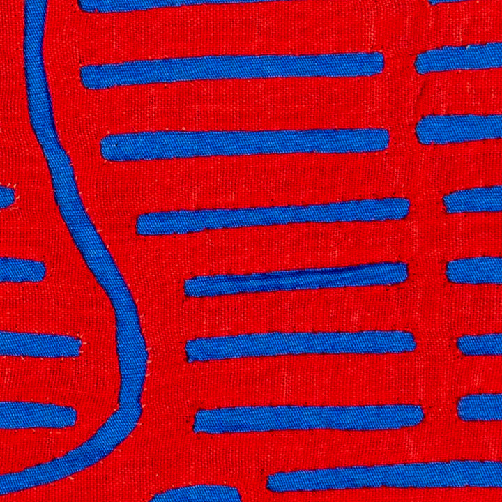 Vintage Red And Blue Who Me Optical Illusion Mola