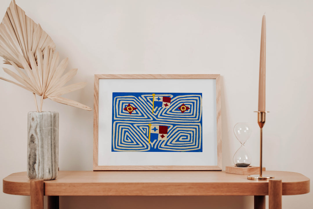 Vintage Red White And Blue Patriotic Panamanian Flag Mola