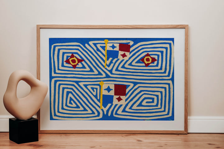 Vintage Red White And Blue Patriotic Panamanian Flag Mola