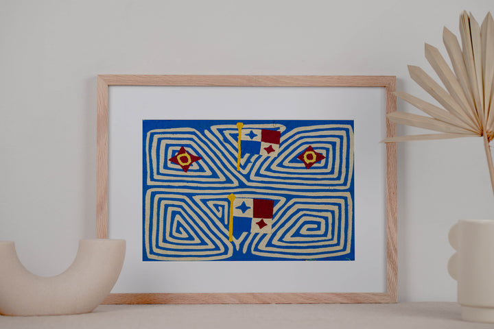 Vintage Red White And Blue Patriotic Panamanian Flag Mola