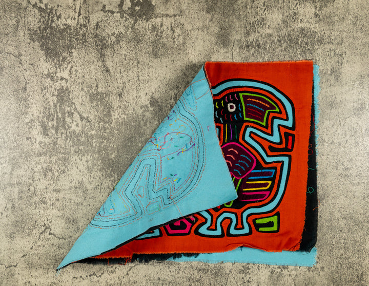 Orange And Turquoise Optical Illusion Bird Mola