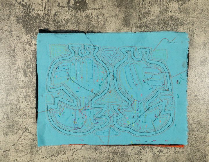 Orange And Turquoise Optical Illusion Bird Mola