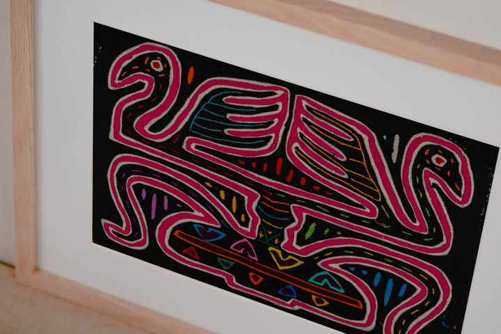 Pink And White Swan Lake Or Optical Illusion Mola