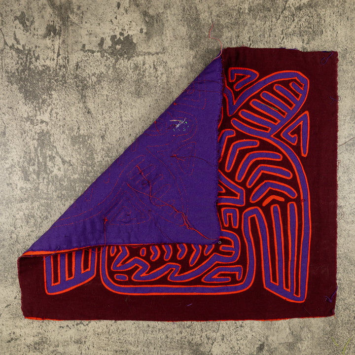 Burgundy Orange And Blue Seagull And Fish Mola