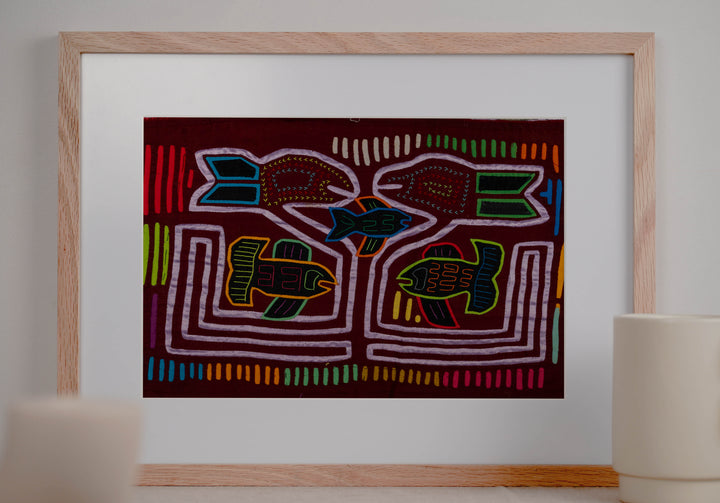 Burgundy And Purple Satin Fish And Bird Mola
