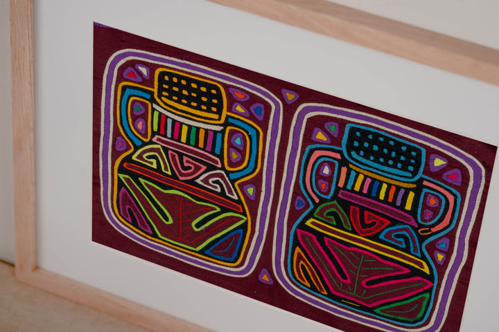 Burgundy Optical Illusion Monkey Mola