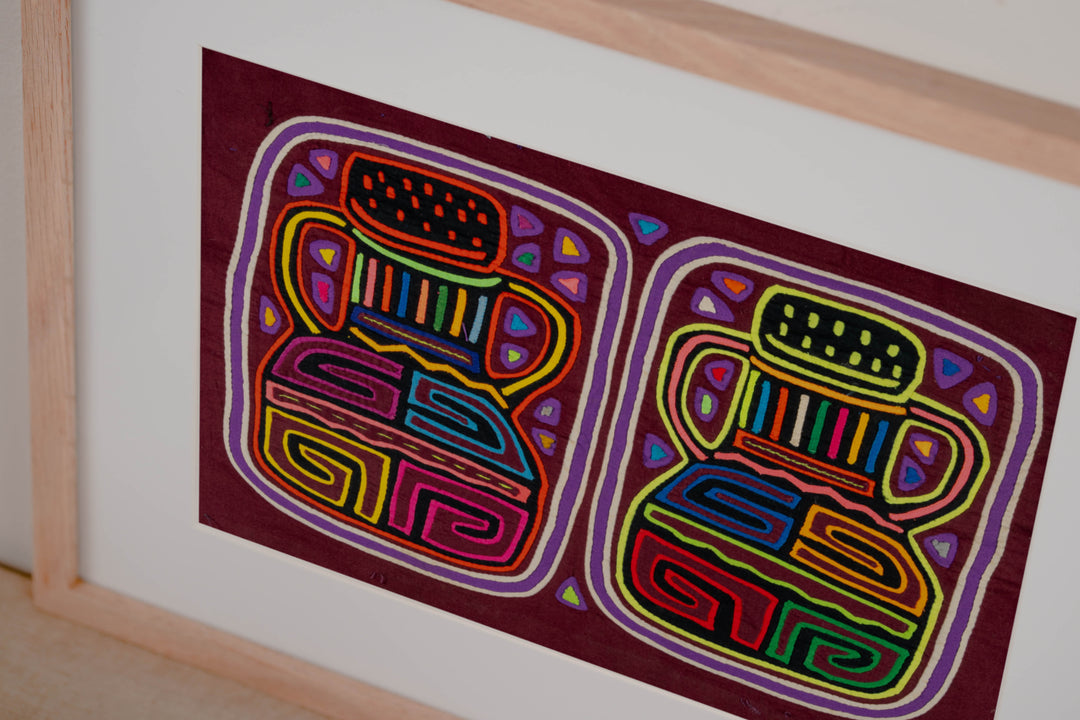 Burgundy Optical Illusion Monkey Mola
