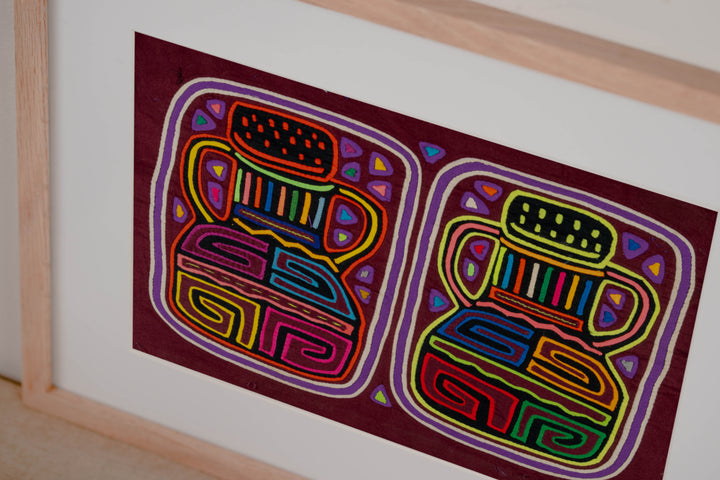 Burgundy Optical Illusion Monkey Mola