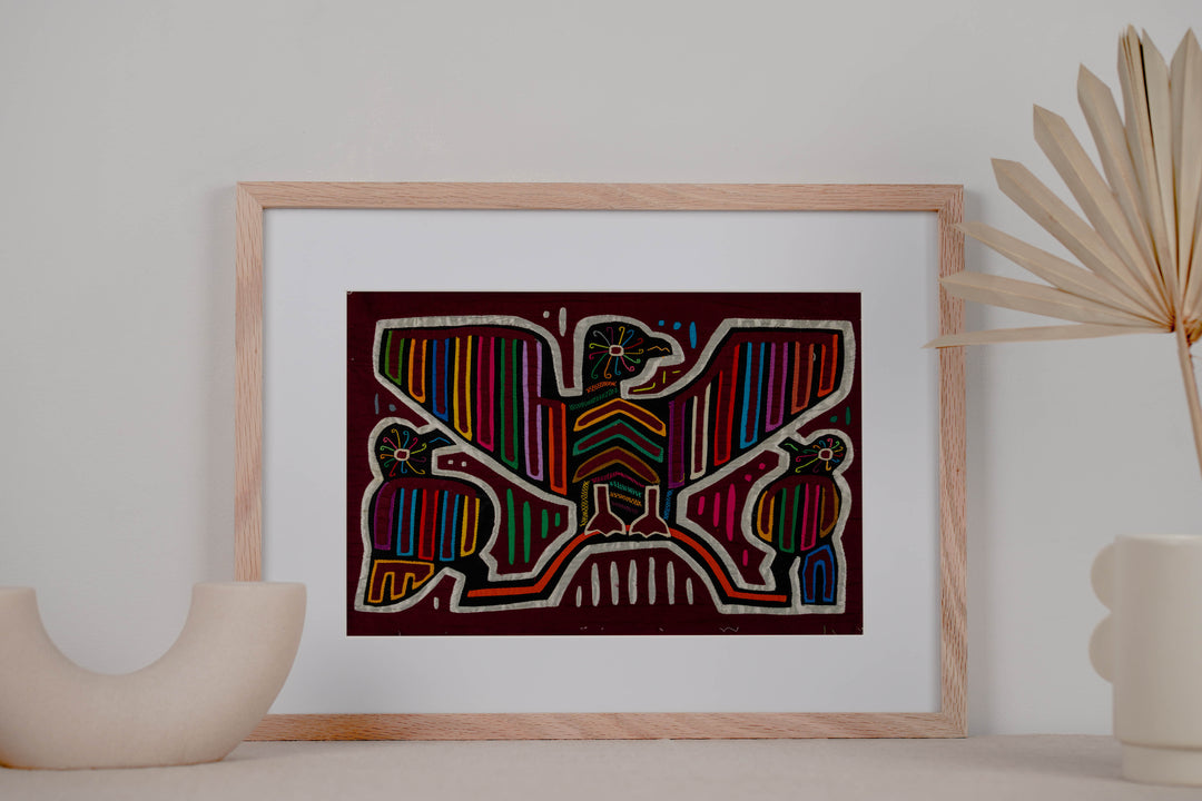 Maroon And Silver Thunderbird With Chicks Mola