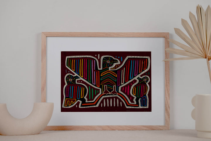 Maroon And Silver Thunderbird With Chicks Mola