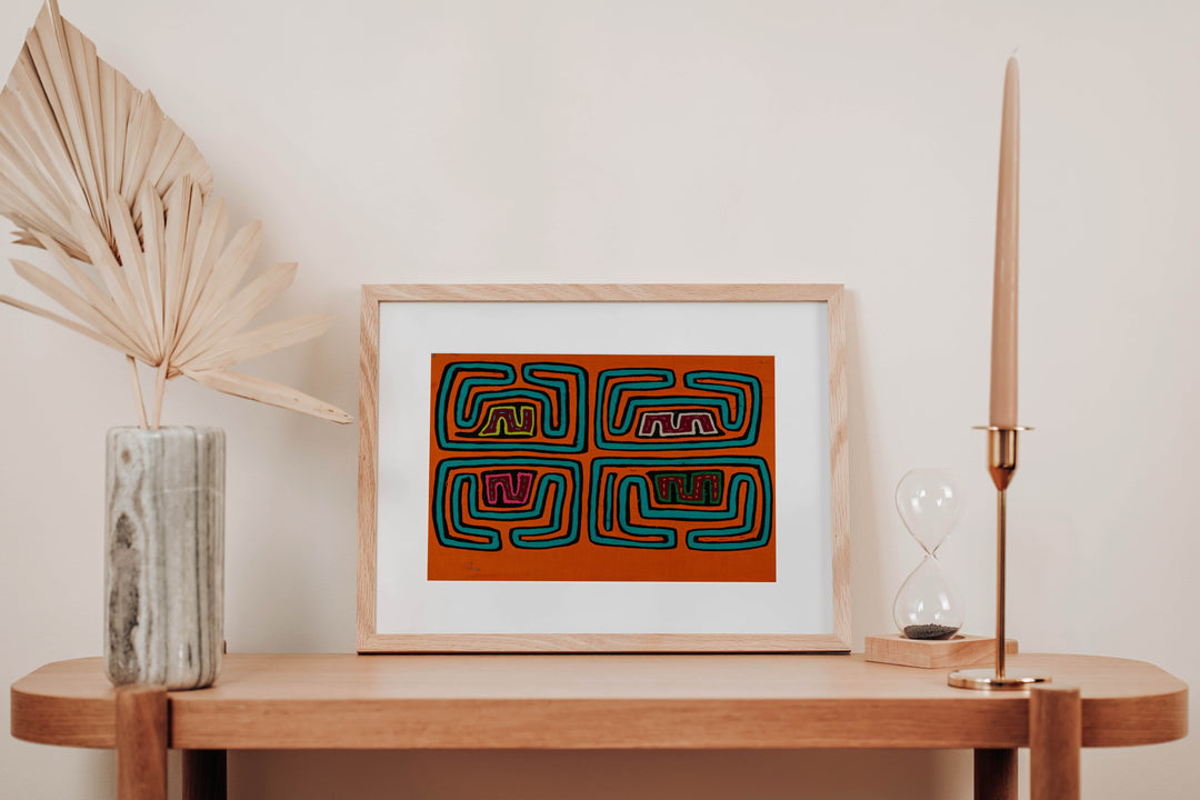 Orange And Turquoise Classic Design Mola