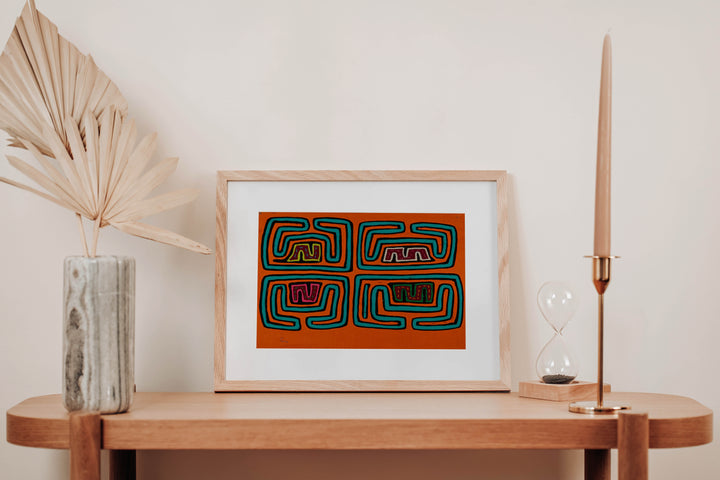 Orange And Turquoise Classic Design Mola