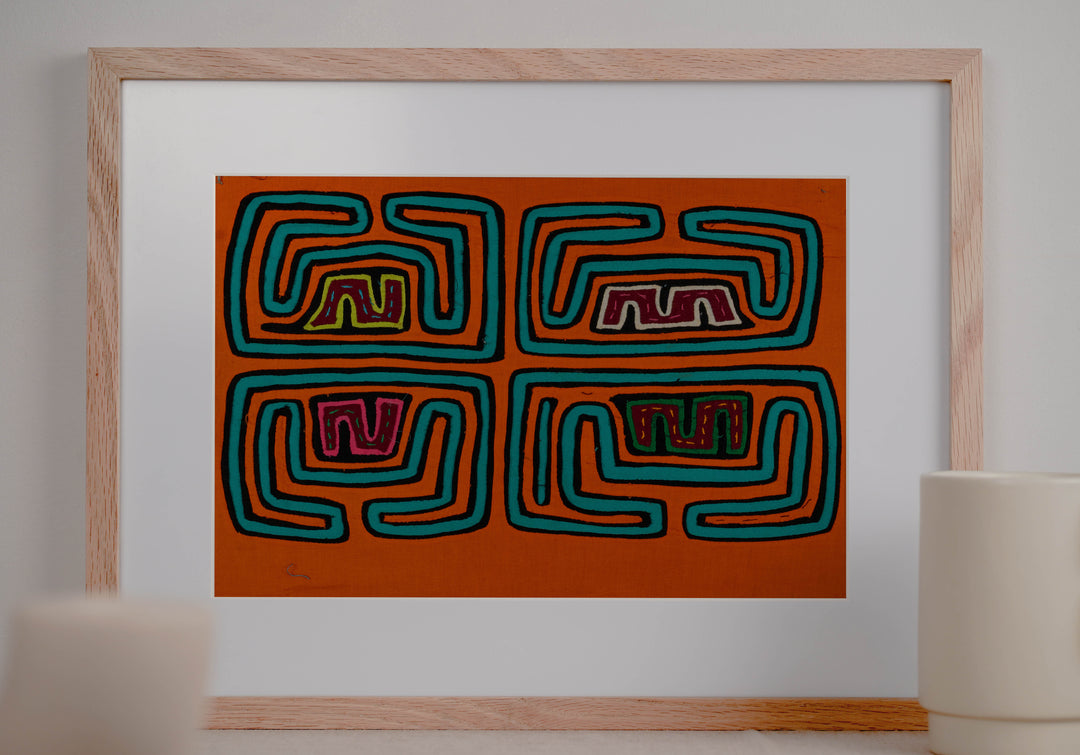 Orange And Turquoise Classic Design Mola