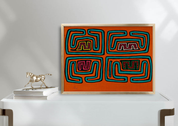 Orange And Turquoise Classic Design Mola