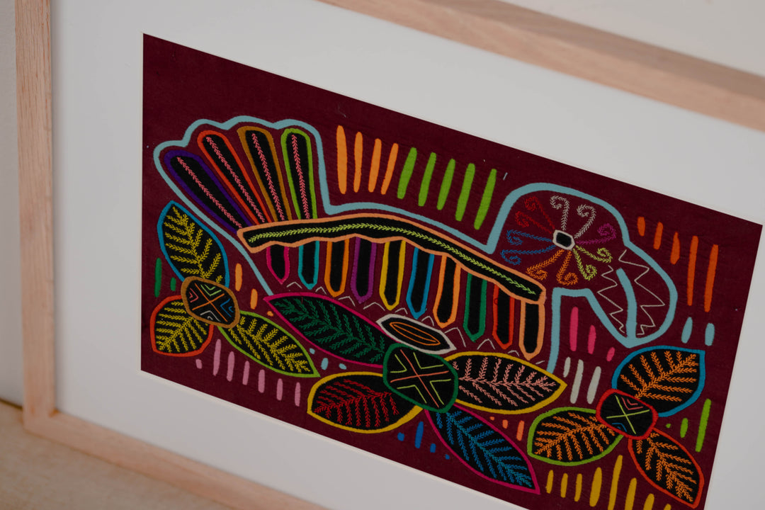 Burgundy And Turquoise Jungle Bird Mola