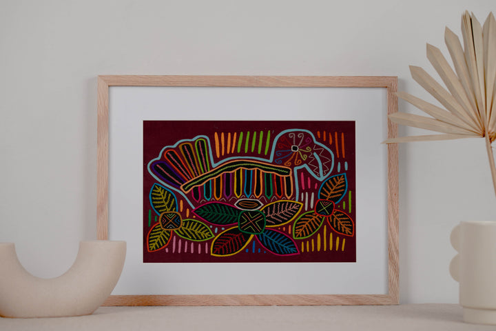 Burgundy And Turquoise Jungle Bird Mola