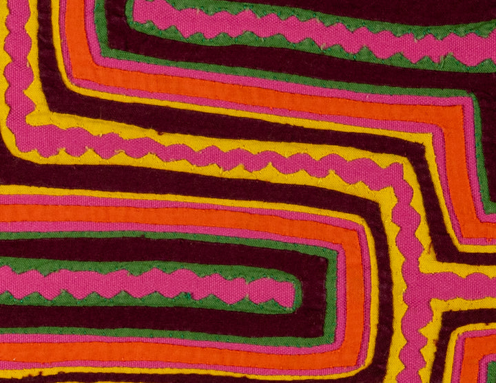 Burgundy Pink And Yellow Classic Design Mola