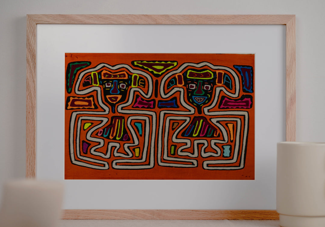 Orange And White Long Arm Twin Sister Mola