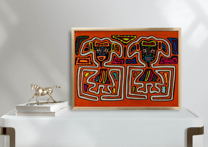 Orange And White Long Arm Twin Sister Mola