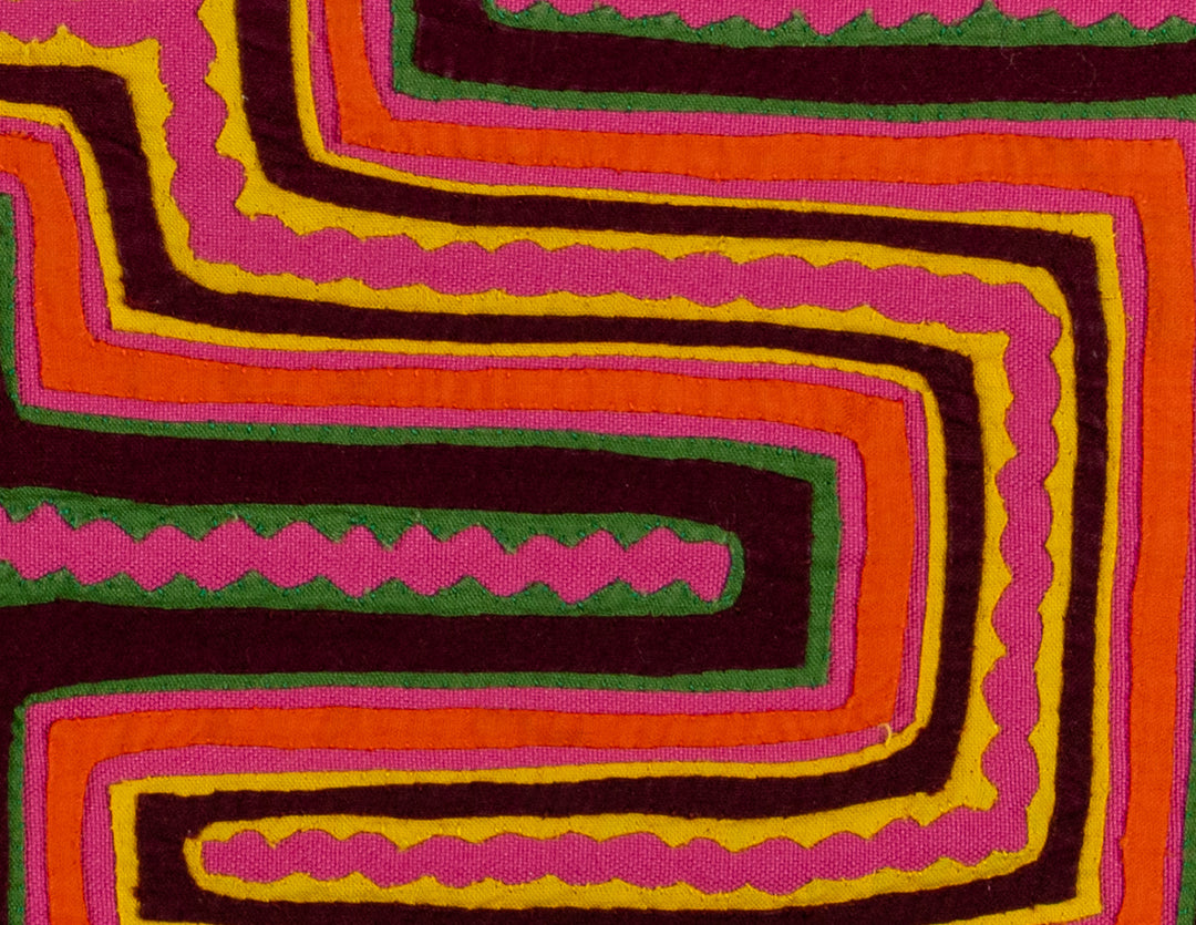 Burgundy Pink And Yellow Classic Design Mola