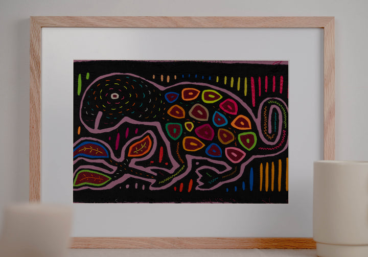 Black And Purple Jungle Critter Mola