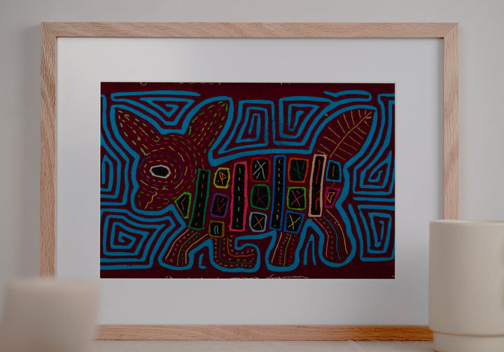 Maroon And Turquoise Big Ear Puppy Dog Mola