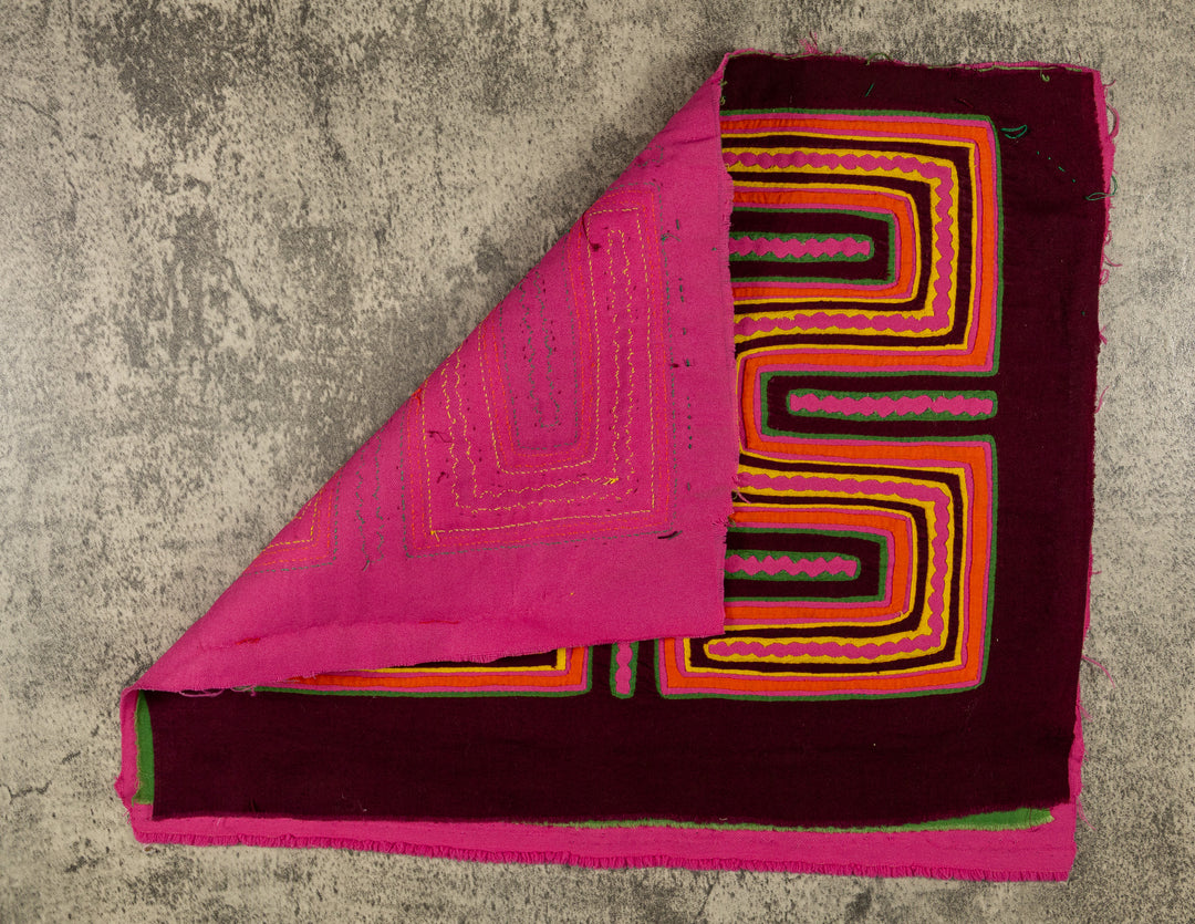 Burgundy Pink And Yellow Classic Design Mola