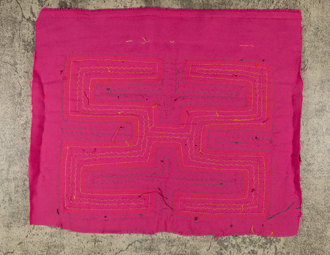 Burgundy Pink And Yellow Classic Design Mola