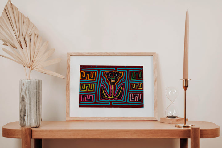 Burgundy And Turquoise Jungle Cat Mola